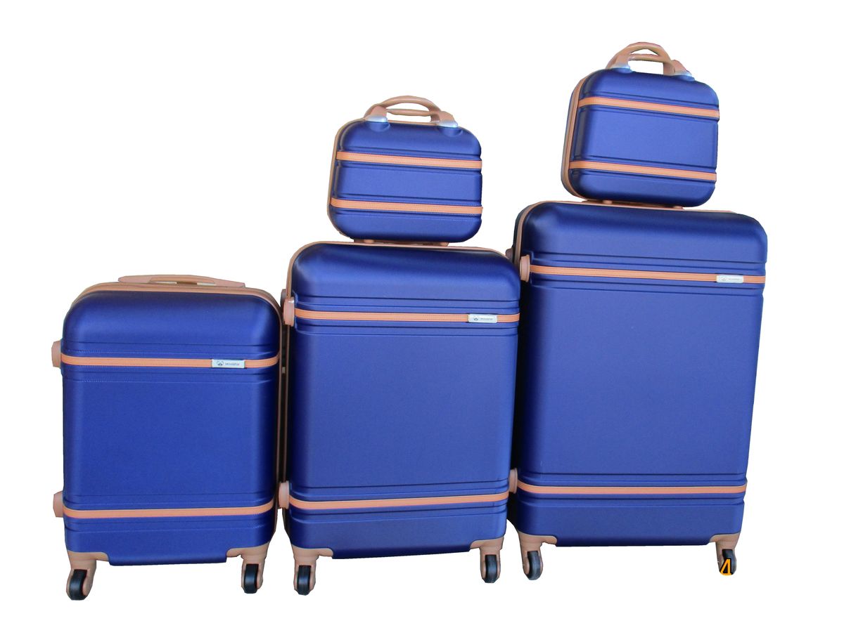 5 Suitcases Travel Trolley Luggage Set - Blue
