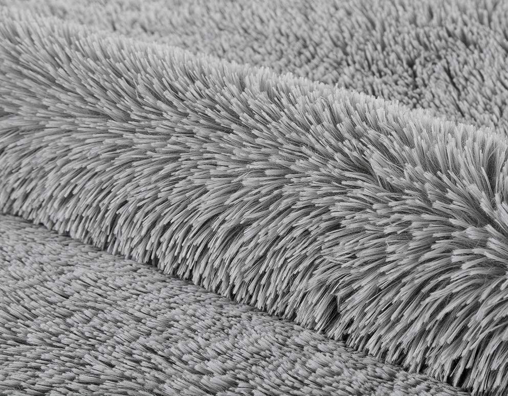 Large Fluffy Shag Fur Rugs - Grey