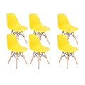 6 x Wooden Leg Chairs - Yellow