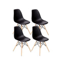 GB Wooden Leg Dining Chairs- Set of 4 - Black
