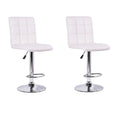 High Back Bar Stools - Set of 2 - White Colour