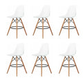 6 Pieces Of 25.5" Modern Style Eiffel Chair Counter Bar Stools Set - Clear