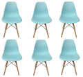 6 x Wooden Leg Chairs - Green