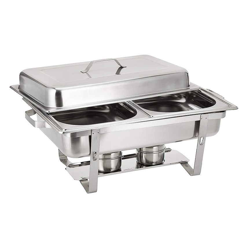 High Quality Stainless Steel Food Warming Double Pan Chafing Dish - 9 Ltr