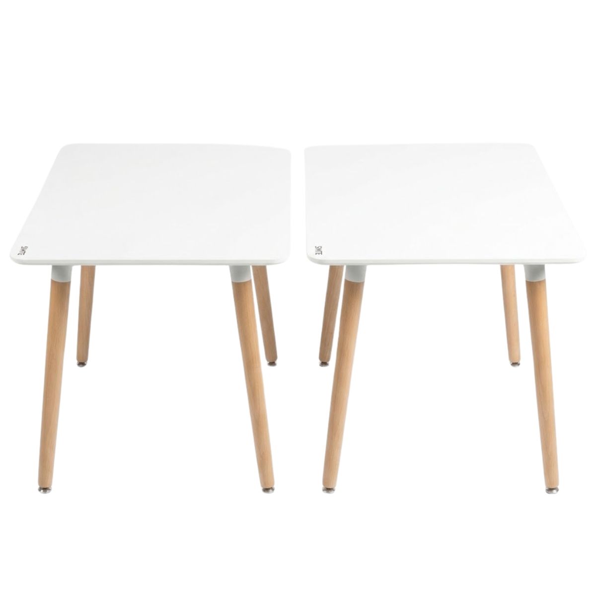 SMTE S-124T Dining Table MDF White - Modern 4 Seater Table - Set Of 2