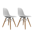 Wooden Leg Chair - Grey (2 Pieces)