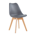 Classy Padded Retro Plastic Dining Chair - Grey