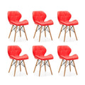 6 Piece Of Multifunctional Scandinavian Butterfly Design Ergonomic Chair Set - Red