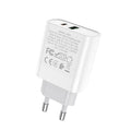 Hoco Dual Fast Charging EU Power Adapter(Type C + USB-18W-PD + QC 3.0 C80A