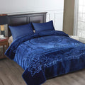 Camel - Luxury Mink Blanket 220x200cm - Warm Winter Fleece - Royal Navy