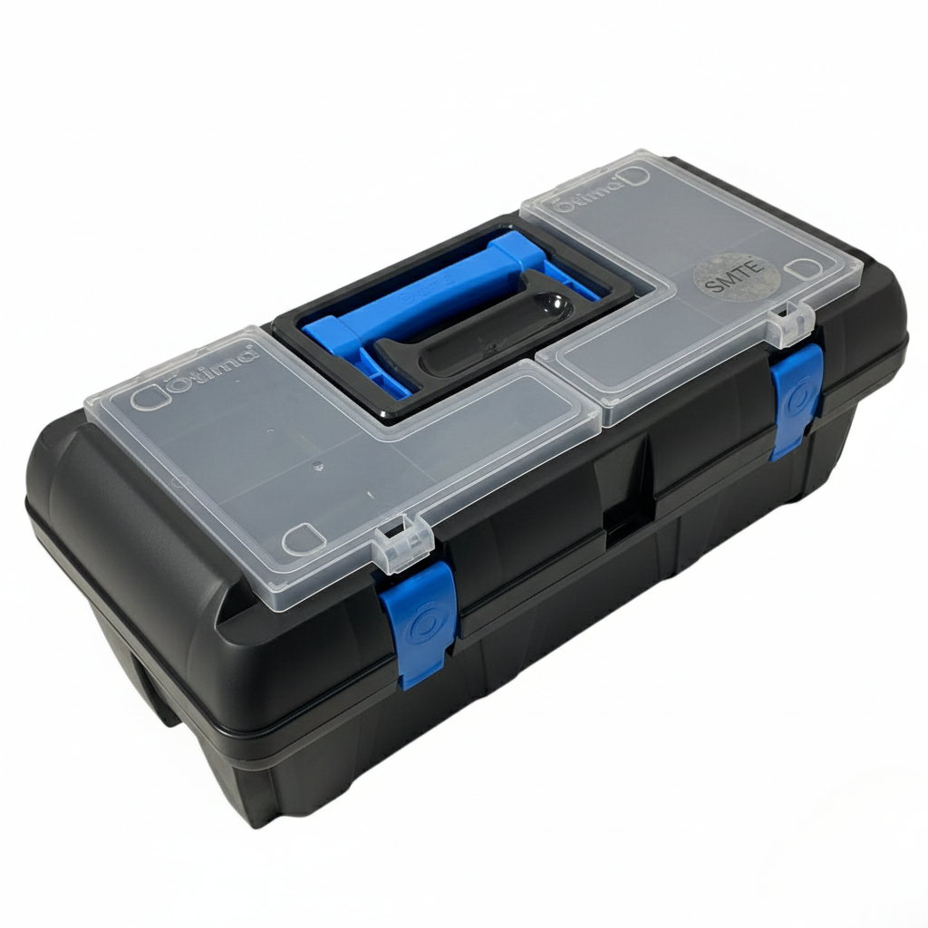 SMTE - DIY Portable Toolbox Organizer with Compartments & Handle - Black