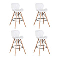 4 Pcs Of Multifunctional Butterfly Chair Eames Style Bar Stool Set - White