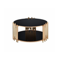 Modern Round Centre Gold and Black Coffee Table