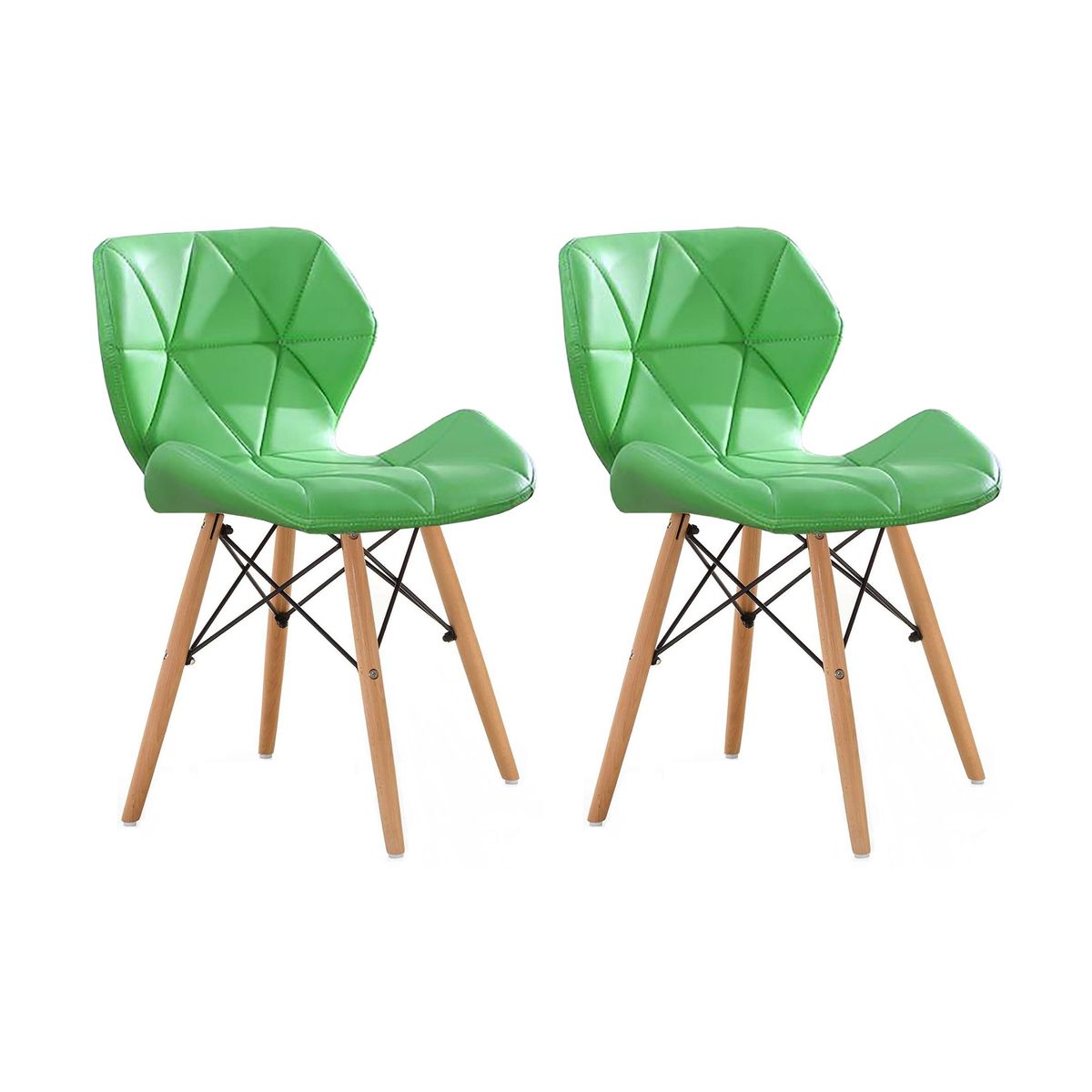 2 Piece Of Multifunctional Scandinavian Butterfly Design Ergonomic Chair Set - Green