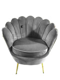 Tulip Sofa Chair Gold Legs - Grey