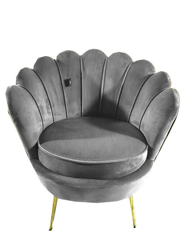 Tulip Sofa Chair Gold Legs - Grey