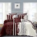 Bedspread Set Queen 5 Piece Microfiber Embroidery - white