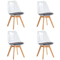 4 Pieces Of Scandinavian Transparent Elk Dining Chairs Set - Black