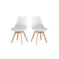 2 Wooden Leg Padded Dining Chairs
