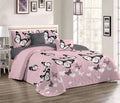 5 Piece Quilt Set Butterfly Bedspread Set