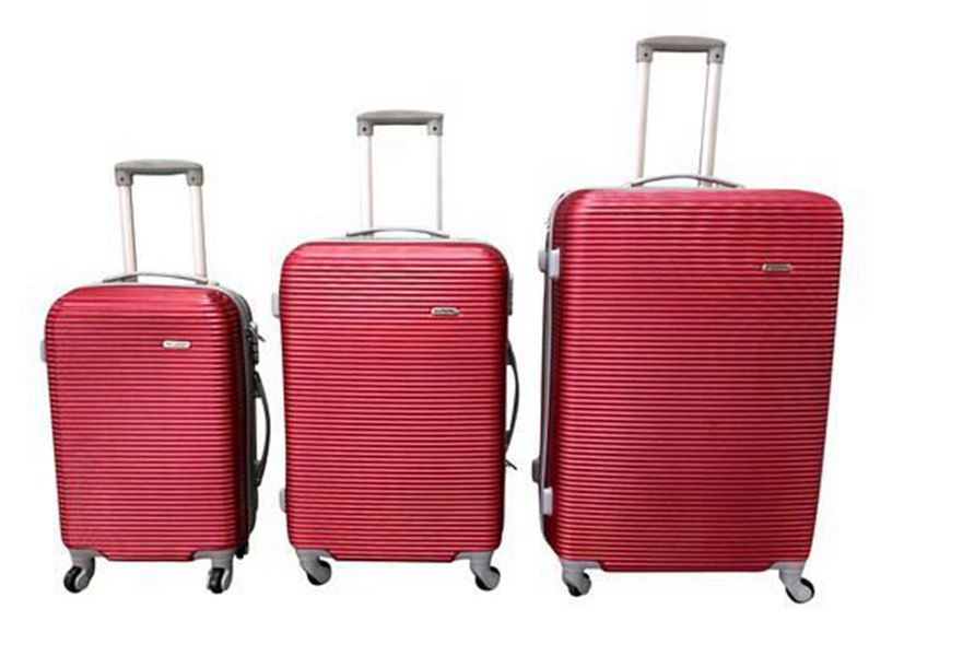 3 Piece Hard Outer Shell Luggage Set - Red