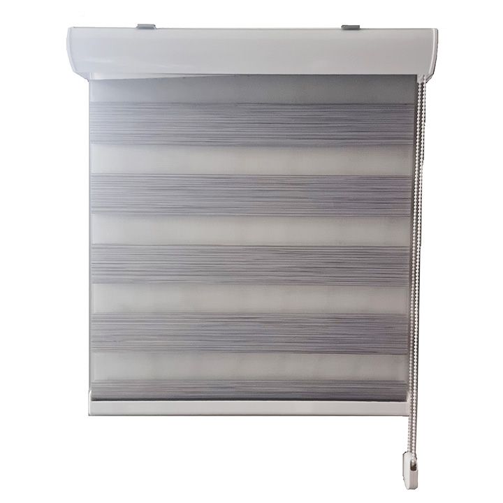 Zebra Roller Blind - Textured Silver - 150 L x 120 W cm