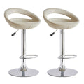 Bar / Kitchen Counter Stools - 2 Pack - Rattan Wicker- Cream Colour