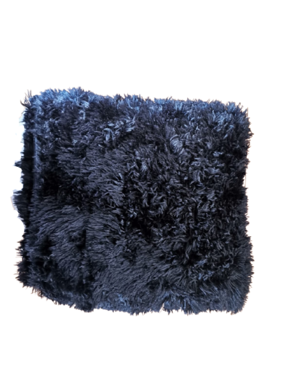 Fluffy Faux Fur Cushion Black