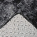 Light Rug Shaggy Fluffy Carpets -  grey &black