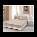 3 Piece Warm Soft Velvet Fitted Sheet King size - Beige