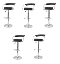 Round Arm Bar Stools - 5 Piece - Black