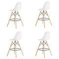 Modern Style Eiffel Chair Counter Bar Stools Set - 4 Pieces - 25.5-Inch - White
