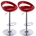Bar Stools / Kitchen Counter Breakfast Chairs ��� 2 Pack - Wine Red (Maroon)