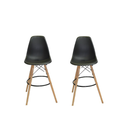 Set of 2 Kitchen Bar Chairs - Black