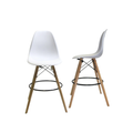 Set of 2 Kitchen Bar Chairs - White