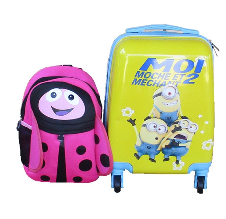 Minions & Ladybug Kids Luggage Set - Spinner Suitcase & Backpack