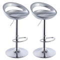 Set of 2 Modern Stylish Kitchen Breakfast Bar Stools - Silver