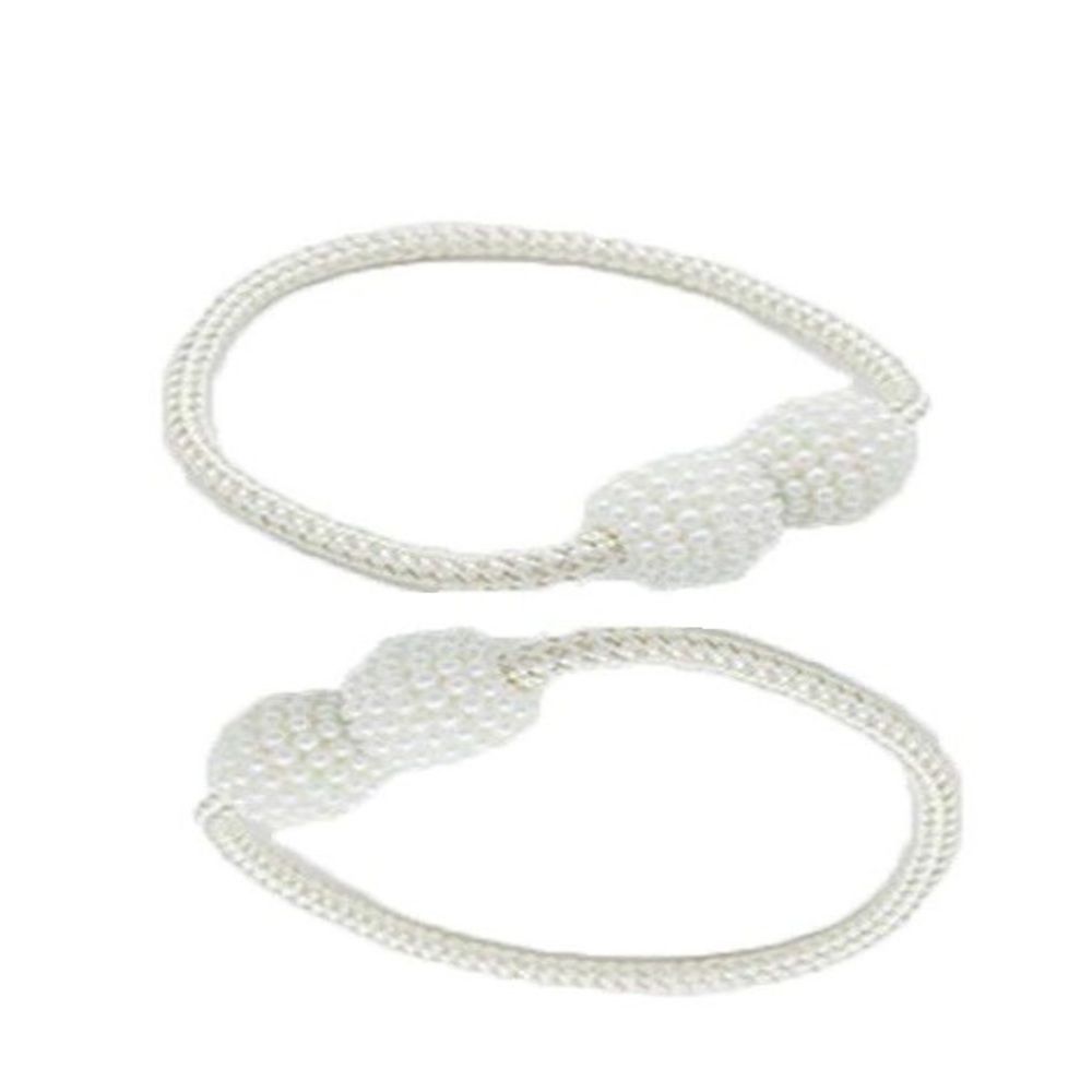 Magnetic Curtain Holder Strap Decorative Accessories 2 Piece (White)