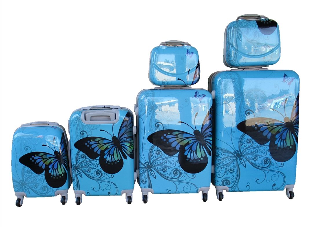 Luxury PC Travel Luggage 6 Piece - Butterflies