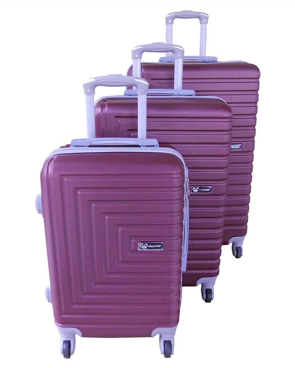 3 Piece Mooistar 28 inch Travel Luggage Suitcase Bag Set - Maroon