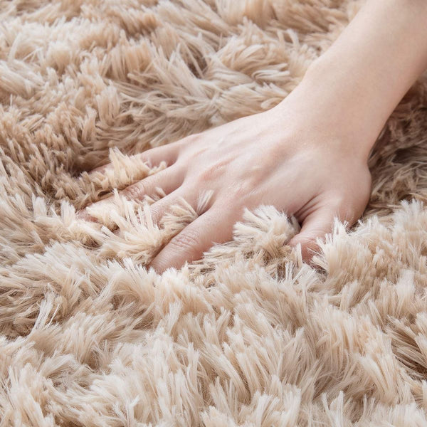 SMTE - Large Rugs Shaggy Fluffy Carpets - Beige