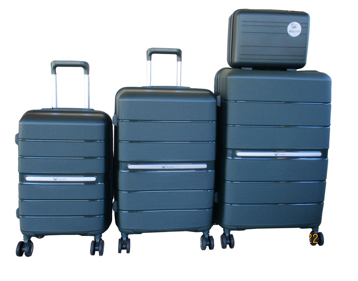 Unbreakable Travel Luggage 4 Piece Suitcases Spinner - Dark Green