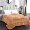 Camel - Luxury Mink Blanket 220x200cm - Warm Winter Fleece - Golden Brown