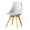 SMTE Modern Padded Shell Dining Chair with Solid Wood Legs S-A305 - Grey