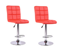 High Back Bar Stools - Set of 2 - Red Colour