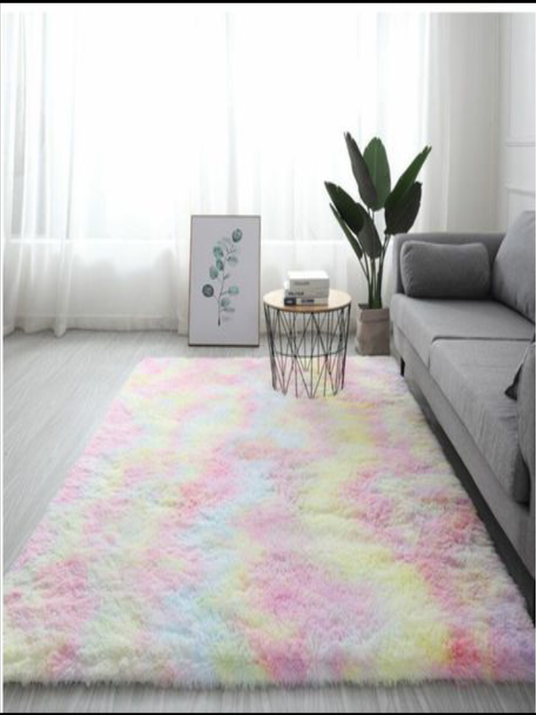 Rainbow Fluffy Shaggy Rug/Carpet (200cmx150cm)