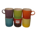 SMTE Rainbow Set of 6 Ceramic Mugs - 350ml
