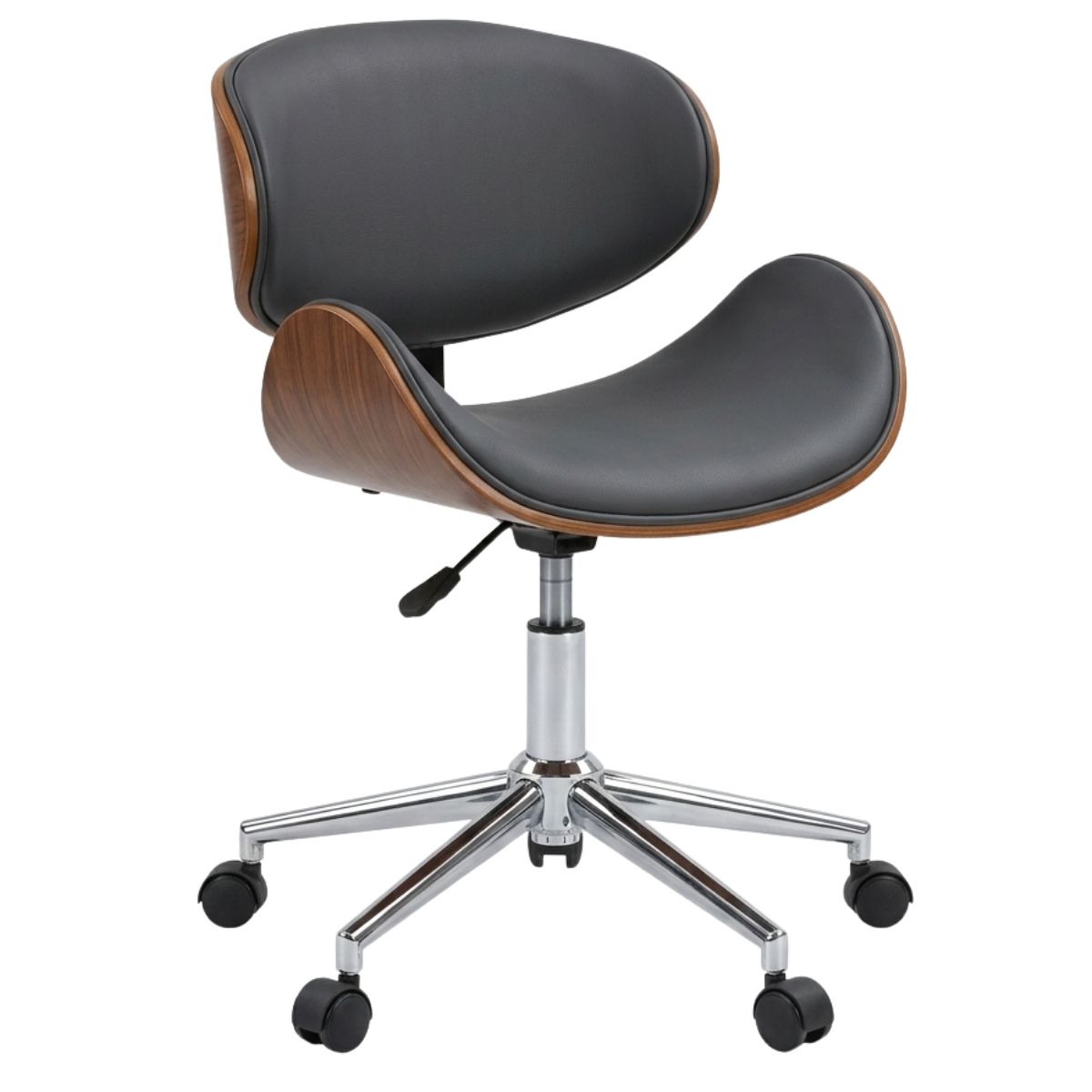 S-2015W Office Chair with Chrome Base - Black & White - Black