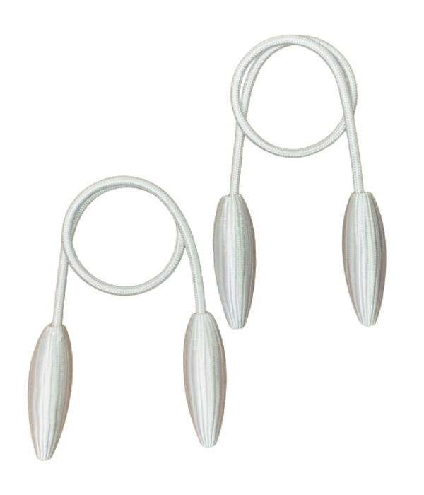 2PC Fine Twist Wrap Curtain Tiebacks - White