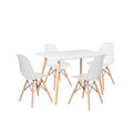 Rectangular Table & 4 Chairs - White